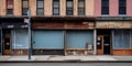 Desolate, empty storefronts, reflecting the economic disparities intensified by gentrification, concept of Urban decay