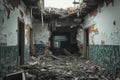 Desolate interior of abandoned building, echoes of past occupancy