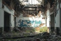 Desolate interior of abandoned building, echoes of past occupancy
