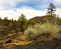 Desolate landscape of an extinct volcano. Royalty Free Stock Photo