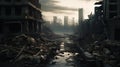 Desolate Metropolis: A Post-Apocalyptic Journey Through a Ravage