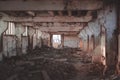 a desolate old industrial building inside, abandoned place Royalty Free Stock Photo