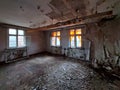 Desolate room in a ruined house, lost place Royalty Free Stock Photo