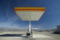 A desolate Shell Gas Station with a sign reading Self on it is located in Death Valley National Park near entrance, CA Royalty Free Stock Photo