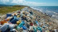 A Desolate Shoreline Plastic Pollutions Impact on a OnceBeautiful Beach Royalty Free Stock Photo