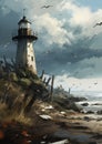 Desolate Shores: A Haunting Tale of a Lighthouse, a Beach, and a