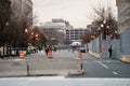 Desolate street scene in Washington DC prior to President elect Joe Biden inauguration Royalty Free Stock Photo