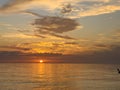 Desolate Turtle Beach on Florida\'s Gulf coast right before a beautiful blue and orange sunset sunset Royalty Free Stock Photo
