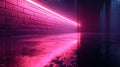 Desolate Urban Landscape Bathed in Pulsating Neon Lights