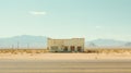 Desolated Highway: A Small Renaissance Architecture Waiting Stop In Scorching Desert