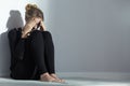 Despair female with weight phobia Royalty Free Stock Photo