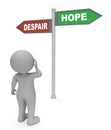 Despair Hope Sign Shows Hoping Wants And Misery 3d Rendering