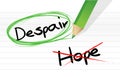 Despair over hope selection illustration Royalty Free Stock Photo