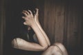 Despair rape victim waiting for help, Stop sexual harassment and violence against women, rape and sexual abuse concept Royalty Free Stock Photo