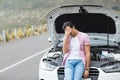 Desperate man after a car breakdown Royalty Free Stock Photo