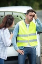 desperate man because car problems Royalty Free Stock Photo