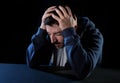 Desperate man suffering emotional pain, grief and deep depression Royalty Free Stock Photo