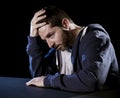 Desperate man suffering emotional pain, grief and deep depression Royalty Free Stock Photo