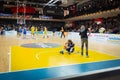 Desperate Professional Basketball player swept away by the competition