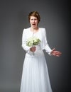 Desperate wife on wedding day Royalty Free Stock Photo