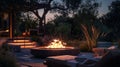Despite the darkness of the night the fire pit provides a comforting sense of light and warmth making the gathering even Royalty Free Stock Photo