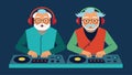 Despite their age the elderly DJs have no problem keeping up with the fastpaced beats and are in perfect sync with each