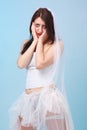 Despondent young bride Royalty Free Stock Photo