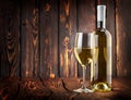 Desser white wine on the table Royalty Free Stock Photo