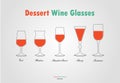 Desser wine glass silhouettes