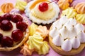 Dessert background. delicious assorted cakes Royalty Free Stock Photo