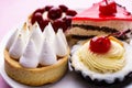 Dessert background. delicious assorted cakes Royalty Free Stock Photo