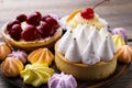 Cakes and cookie. assortment of delicious desserts Royalty Free Stock Photo