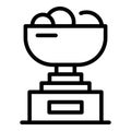 Dessert bowl icon, outline style Royalty Free Stock Photo