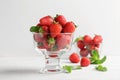 Dessert bowl with ripe red strawberries Royalty Free Stock Photo