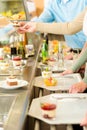 Dessert at cafeteria self-service canteen Royalty Free Stock Photo