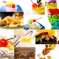 Dessert cake and sweets collection collage Royalty Free Stock Photo