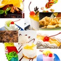 Dessert cake and sweets collection collage Royalty Free Stock Photo