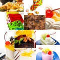 Dessert cake and sweets collection collage Royalty Free Stock Photo