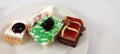 Dessert cakes samples Royalty Free Stock Photo