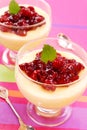 Dessert with cherry confiture Royalty Free Stock Photo