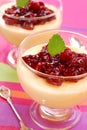 Dessert with cherry confiture Royalty Free Stock Photo