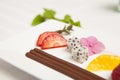 Dessert of chocolate and fruit Royalty Free Stock Photo