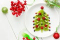 Dessert Christmas tree - Christmas fun food idea for kids Royalty Free Stock Photo