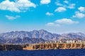 dessert coast of sharm el sheikh, egypt. Blue sky with clouds Royalty Free Stock Photo
