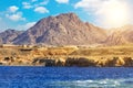 dessert coast of sharm el sheikh, egypt. Blue sky with clouds Royalty Free Stock Photo
