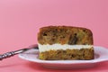 Dessert Concept,a slice of carrot cake Royalty Free Stock Photo