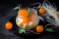 Dessert decorated physalis berry food. Generate Ai