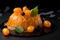 Dessert decorated physalis berry studio photo. Generate Ai