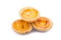 dessert egg tart sweet custard pie isolated on white background. Royalty Free Stock Photo