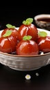 Dessert elegance Gulab jamun served in a white bowl, a sweet delight